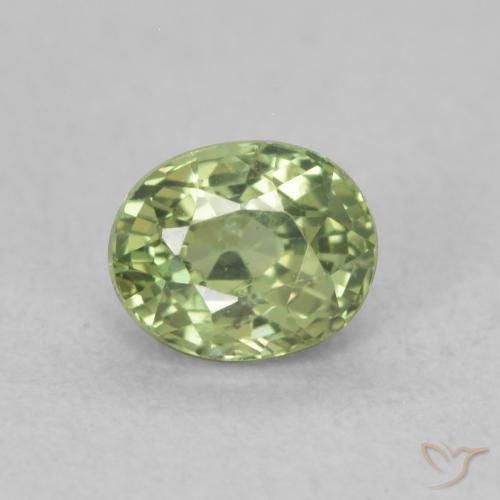 0.66ct Natural Medium Green Sapphire, Oval, VVS-VS