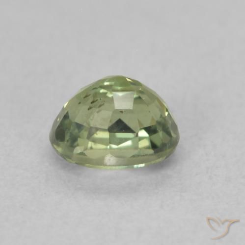Sapphire Gemstone in 5.1 x 4.1 mm Size for Sale, Sapphire Stone in Medium Green Color