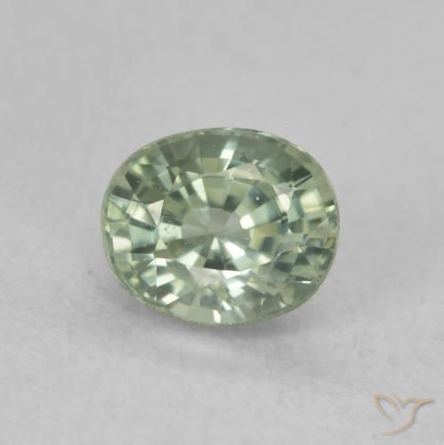 0.68ct Natural Medium Green Sapphire, Oval, VVS-VS