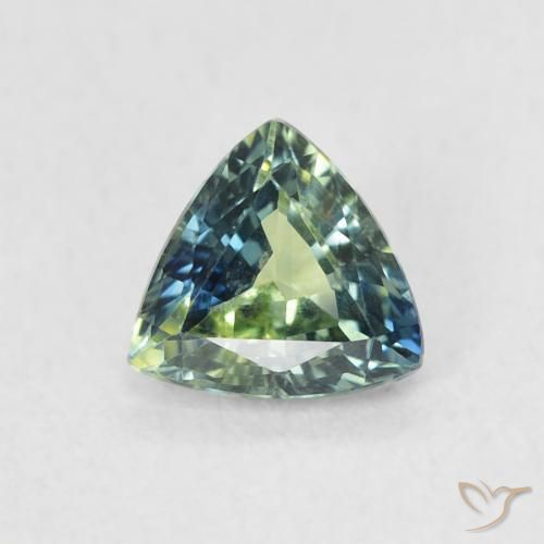 0.59ct Natural Blue-Green Sapphire, Trillion, VVS
