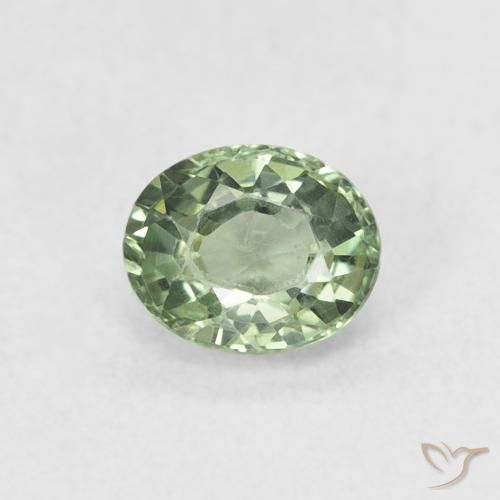 0.55ct Natural Medium Green Sapphire, Oval, VVS-VS