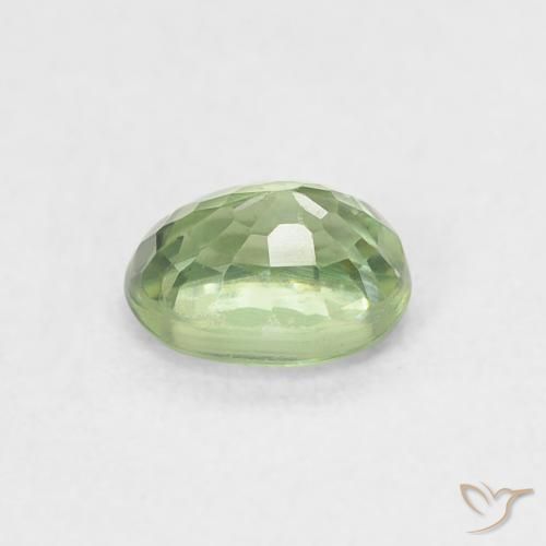 Sapphire Gemstone in 5.2 x 4.1 mm Size for Sale, Sapphire Stone in Light Sage Green Color
