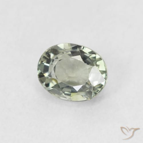 0.56 ct Green Sapphire Stone, Natural Sapphire in Oval Facet Shape for Sale