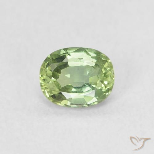 0.44ct Natural Warm Green Sapphire, Oval, VVS-VS