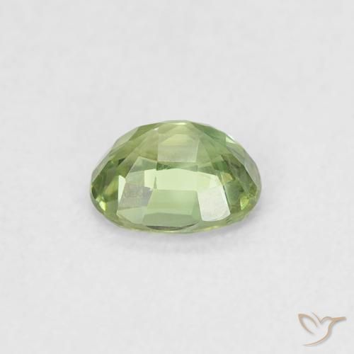 Sapphire Gemstone in 4.8 x 3.9 mm Size for Sale, Sapphire Stone in Warm Green Color