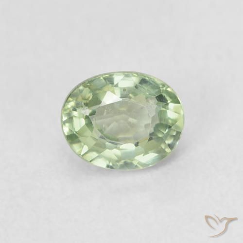 0.60ct Natural Very Light Green Sapphire, Oval, VVS-VS