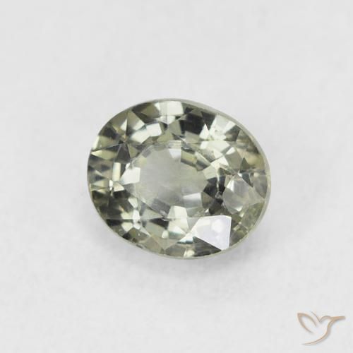 0.66 ct Green Sapphire Stone, Natural Sapphire in Oval Facet Shape for Sale