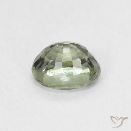 Sapphire Gemstone in 5.2 x 4.3 mm Size for Sale, Sapphire Stone in Warm Green Color
