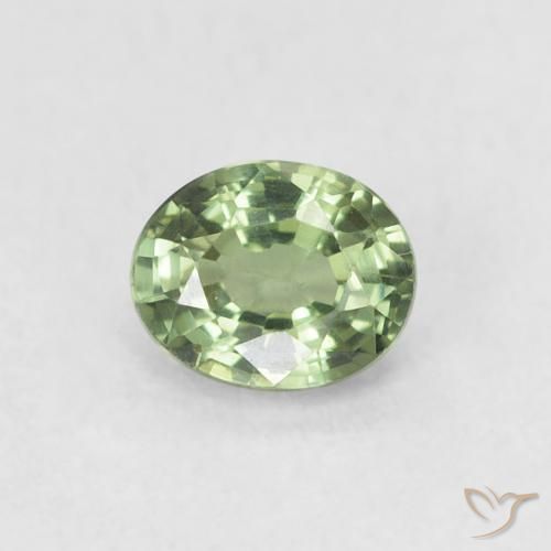 0.55ct Natural Sage Green Sapphire, Oval, VVS-VS
