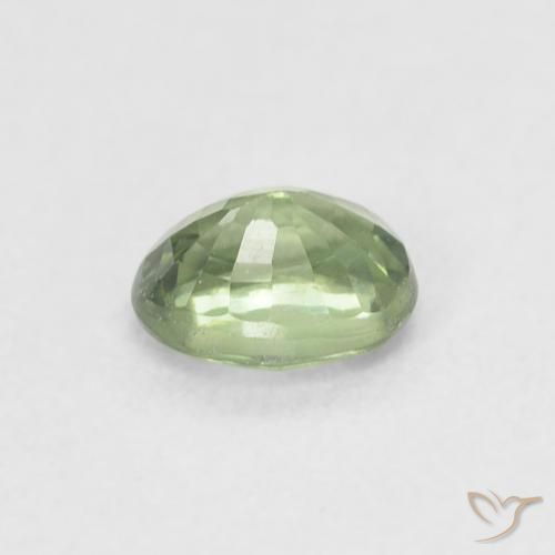 Sapphire Gemstone in 5 x 4 mm (calibrated) Size for Sale, Sapphire Stone in Sage Green Color