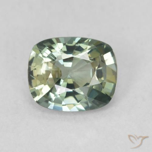 0.69ct Natural Blue-Green Sapphire, Cushion, VVS-VS