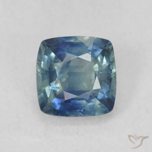 0.80ct Natural Teal Sapphire, Cushion, VVS-VS