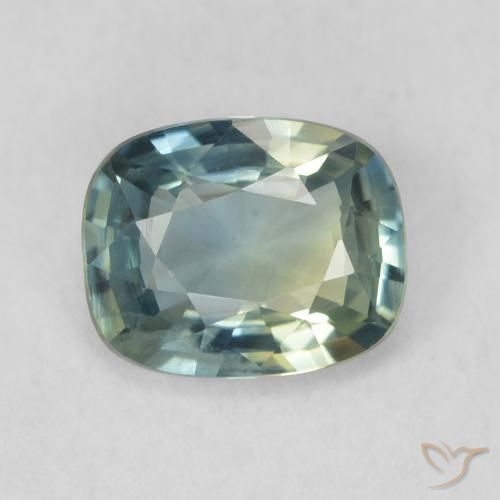 0.79ct Natural Blue-Green Sapphire, Cushion, VVS-VS