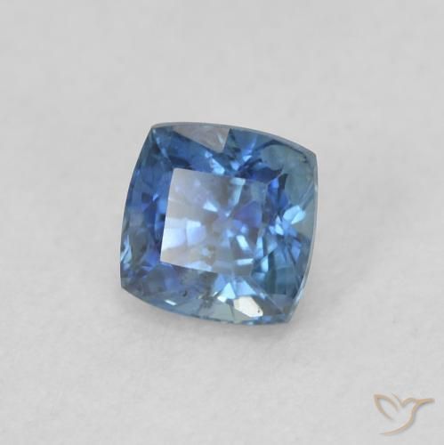 0.57 ct Blue Sapphire Stone, Natural Sapphire in Cushion-Cut Shape for Sale