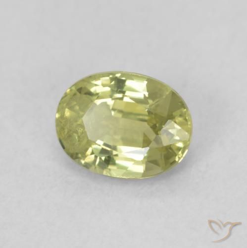 0.54 ct Green Sapphire Stone, Natural Sapphire in Oval Facet Shape for Sale