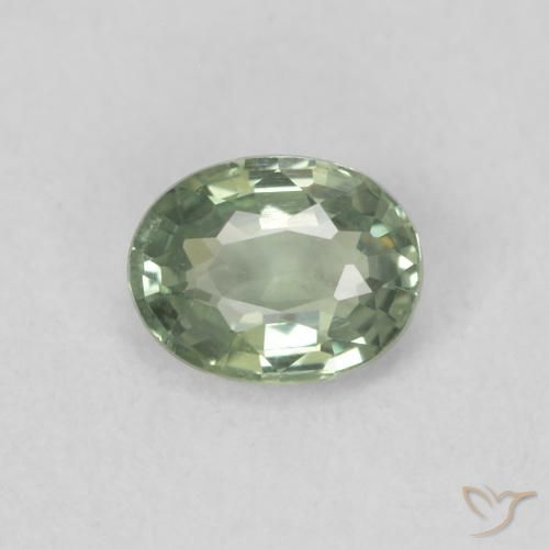 0.42ct Natural Light Green Sapphire, Oval, VS