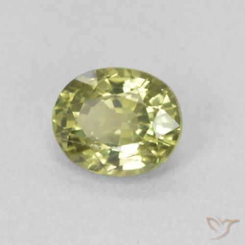 0.54 ct Green Sapphire Stone, Natural Sapphire in Oval Facet Shape for Sale
