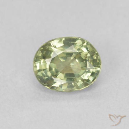 0.53ct Natural Warm Green Sapphire, Oval, VS