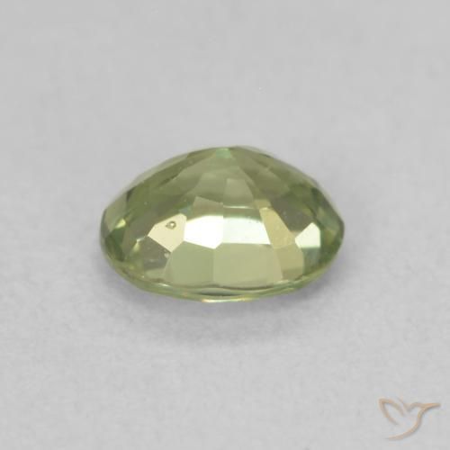 Sapphire Gemstone in 5 x 4 mm (calibrated) Size for Sale, Sapphire Stone in Warm Green Color
