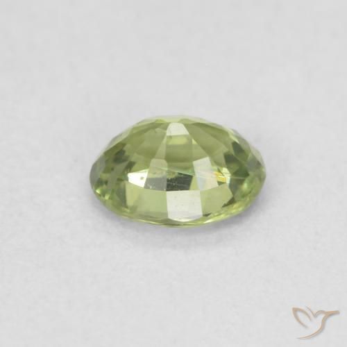 Sapphire Gemstone in 4.9 x 3.9 mm Size for Sale, Sapphire Stone in Yellowish Green Color