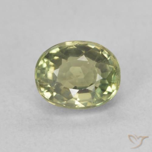 0.76ct Natural Yellow Green Sapphire, Oval, VS