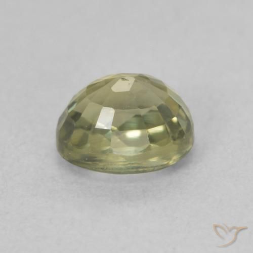 Sapphire Gemstone in 5.1 x 4.1 mm Size for Sale, Sapphire Stone in Yellow Green Color