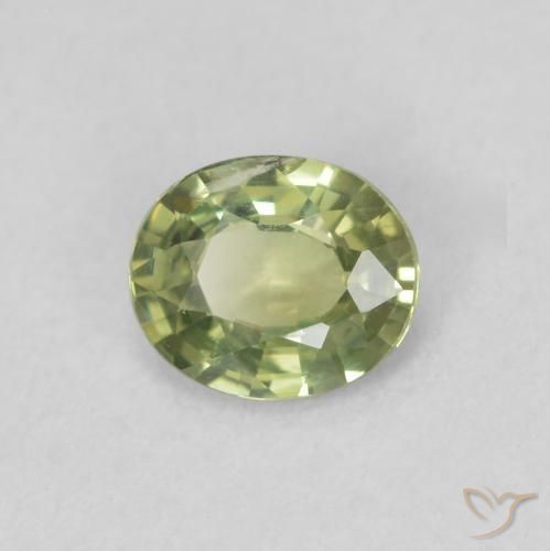 0.40ct Natural Medium Green Sapphire, Oval, VS