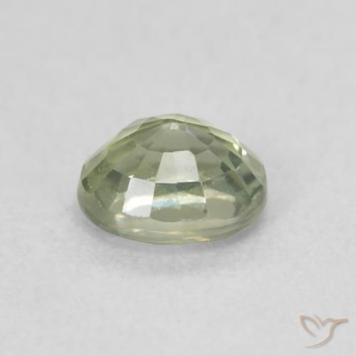Sapphire Gemstone in 4.9 x 4.3 mm Size for Sale, Sapphire Stone in Earthy Green Color