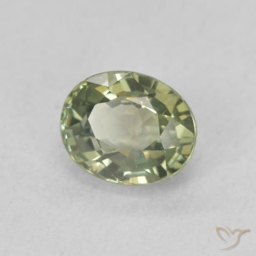 0.67 ct Green Sapphire Stone, Natural Sapphire in Oval Facet Shape for Sale