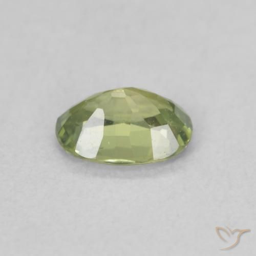 Sapphire Gemstone in 5.1 x 3.7 mm Size for Sale, Sapphire Stone in Olive Green Color