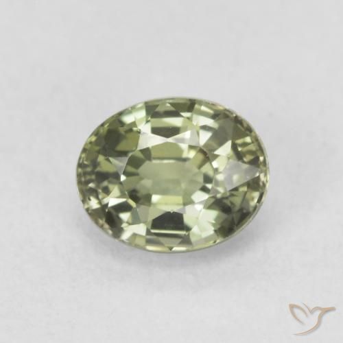 0.64ct Natural Sage Green Sapphire, Oval, VVS