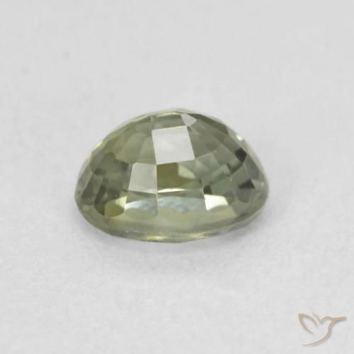 Sapphire Gemstone in 5.2 x 4.2 mm Size for Sale, Sapphire Stone in Sage Green Color