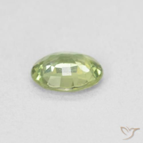 Sapphire Gemstone in 4.7 x 3.8 mm Size for Sale, Sapphire Stone in Light Lively Green Color