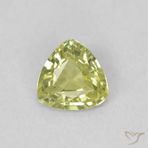 0.37ct Natural Olive Green Sapphire, Trillion, VVS