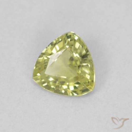 0.37 ct Green Sapphire Stone, Natural Sapphire in Trillion Facet Shape for Sale