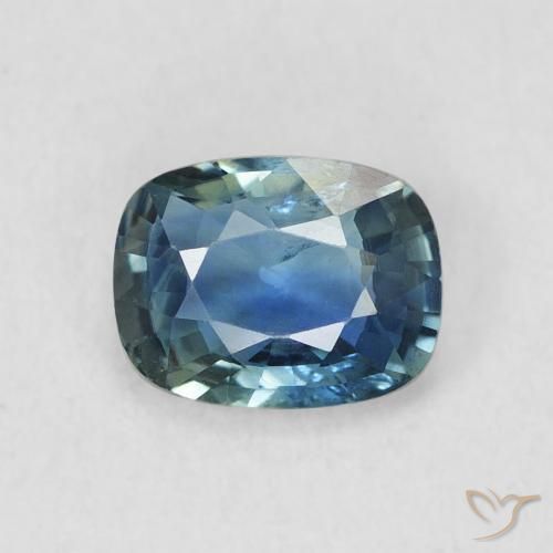 0.72ct Natural Teal Sapphire, Cushion, VS