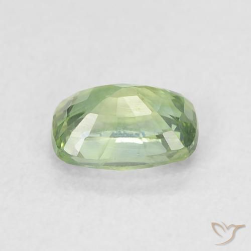Sapphire Gemstone in 6.1 x 4.5 mm Size for Sale, Sapphire Stone in Very Light Sage Green Color