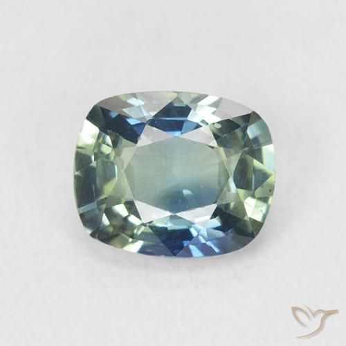 0.84ct Natural Teal Sapphire, Cushion, VVS