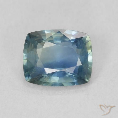 0.92ct Natural Teal Sapphire, Cushion, VVS-VS