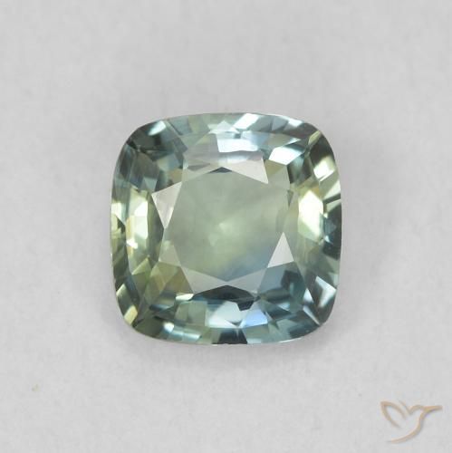 0.60ct Natural Teal Sapphire, Cushion, VVS