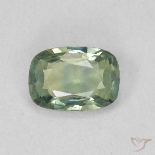 0.92ct Natural Greenish Blue Sapphire, Cushion, VVS