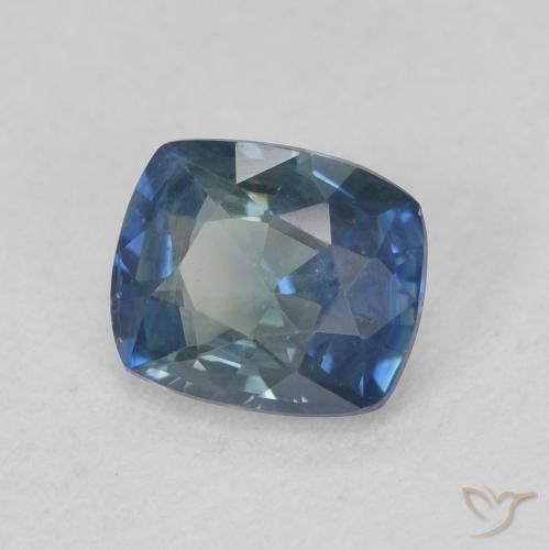 0.97 ct Blue Sapphire Stone, Natural Sapphire in Cushion-Cut Shape for Sale