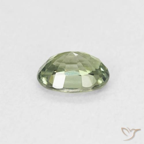 Sapphire Gemstone in 5 x 3.8 mm Size for Sale, Sapphire Stone in Grayish Green Color