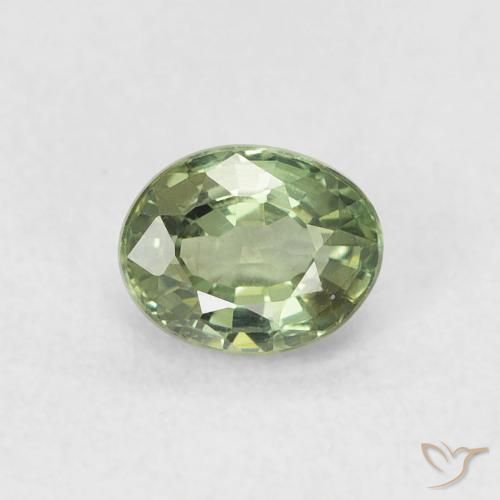 0.62ct Natural Grayish Green Sapphire, Oval, VVS