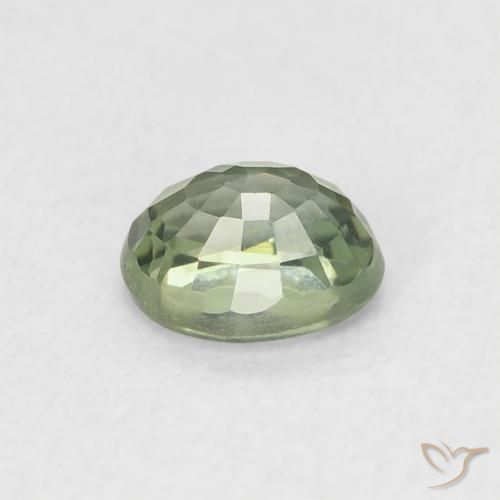 Sapphire Gemstone in 5.2 x 4.1 mm Size for Sale, Sapphire Stone in Grayish Green Color
