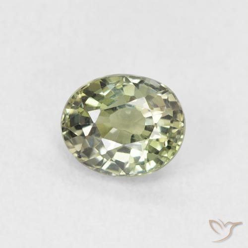 0.52ct Natural Light Green Sapphire, Oval, VVS