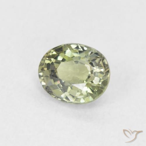 0.52 ct Green Sapphire Stone, Natural Sapphire in Oval Facet Shape for Sale