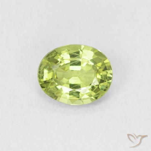 0.40ct Natural Lime Green Sapphire, Oval, VS