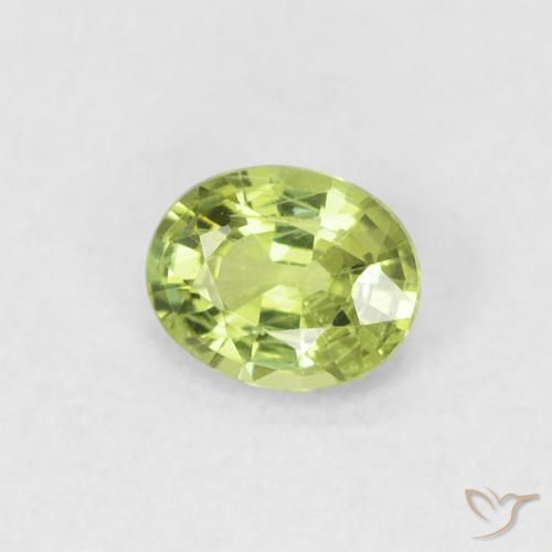 0.40 ct Green Sapphire Stone, Natural Sapphire in Oval Facet Shape for Sale