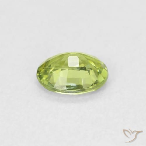Sapphire Gemstone in 4.8 x 3.9 mm Size for Sale, Sapphire Stone in Lime Green Color